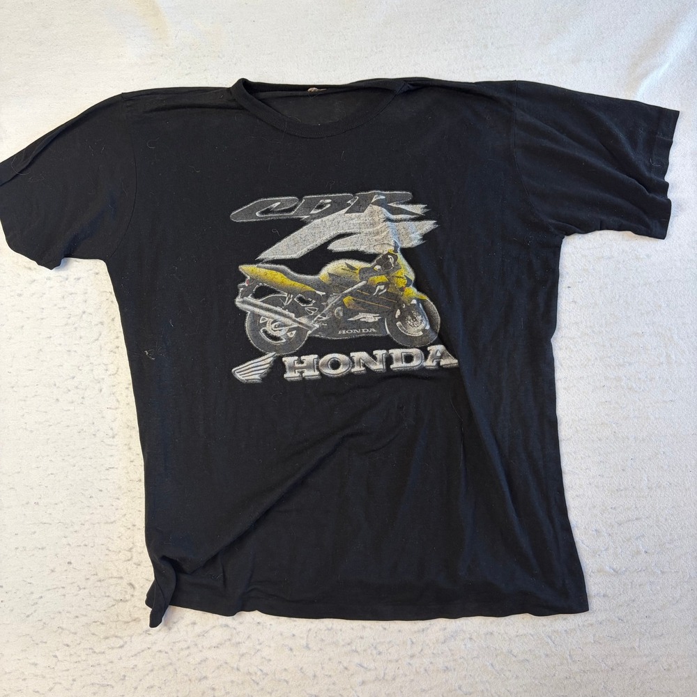 VTG Honda T-Shirt Mens XL Black Vintage CBR Lennoxville Graphic Tee Moto Biker